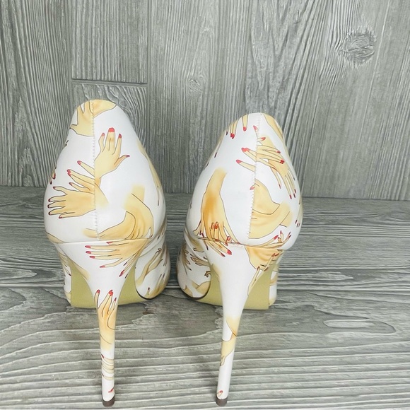 Liliana perilla Multi-color Leatherette Stiletto Heel Pumps shoes size 8 unique - Picture 9 of 13